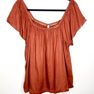 Hippie style flowy short sleeved top XL